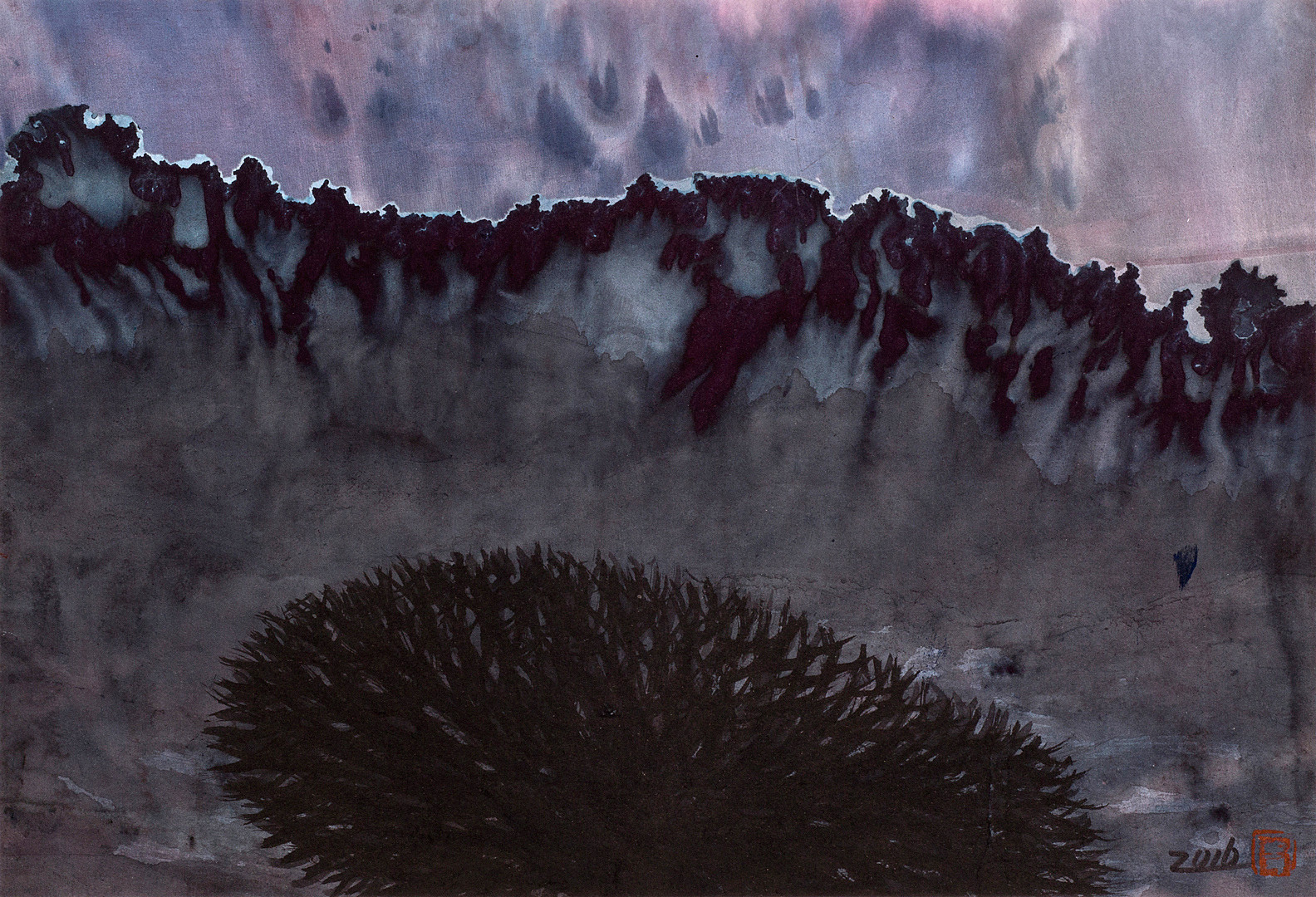 《极地之光系列之一》55×36.5cm 水墨 2016年